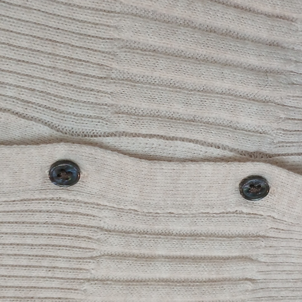 American Eagle Cream Button Down Mixed Ribbed Lon… - image 5